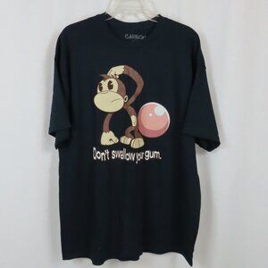 Don't Swallow Your Gum Monkey Black T-shirt by Carbon
